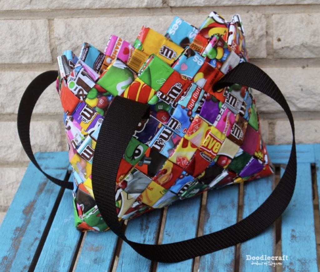 Retro Recycled Candy Wrapper Purse Clutch Handbag Novelty Chic Fun  Multicolor | eBay